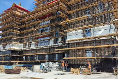 Буддийский Храм г. Кызыл республика Тыва — Общий вид фасада храма с подсистемой навесного вент.фасада  — фото